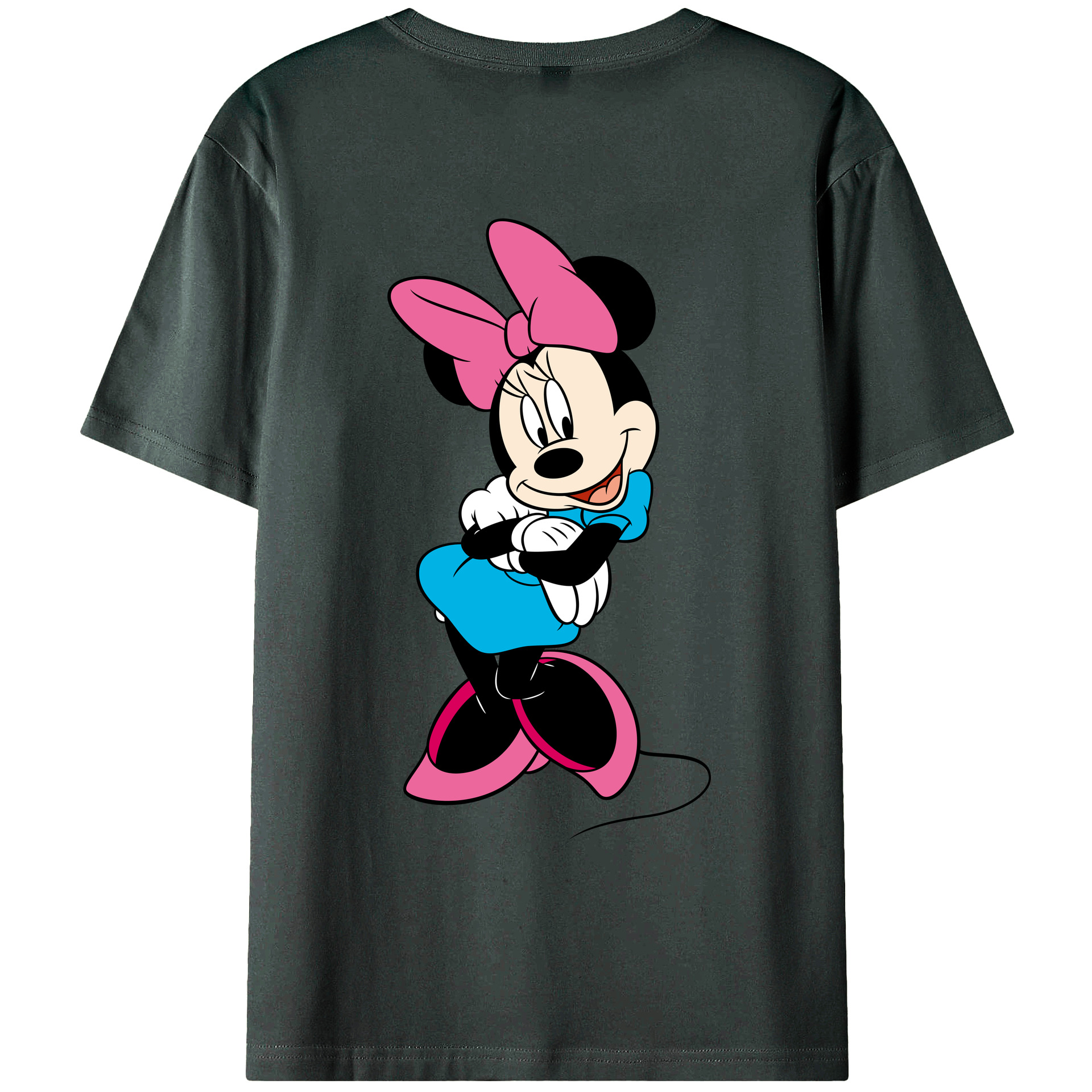 ミッキーマウス Mickey Mouse 綿100％ メンズ半袖Tシャツ（バックプリント） 通気性